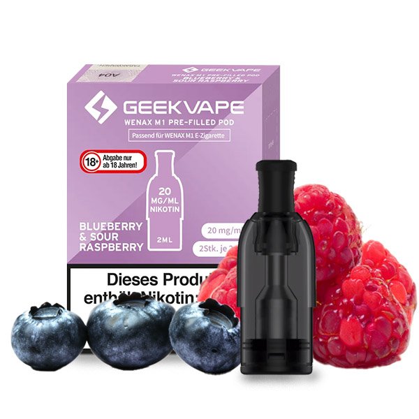 Geekvape Wenax M1 Prefilled Pods Blueberry & Sour Raspberry 20mg I 2 Stk