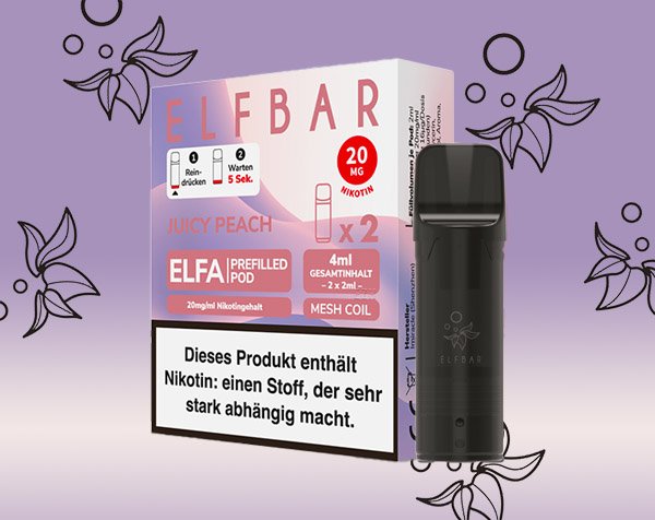 Elfbar ELFA Pods Peach Ice (Juicy Peach) 20mg I 2 Stk