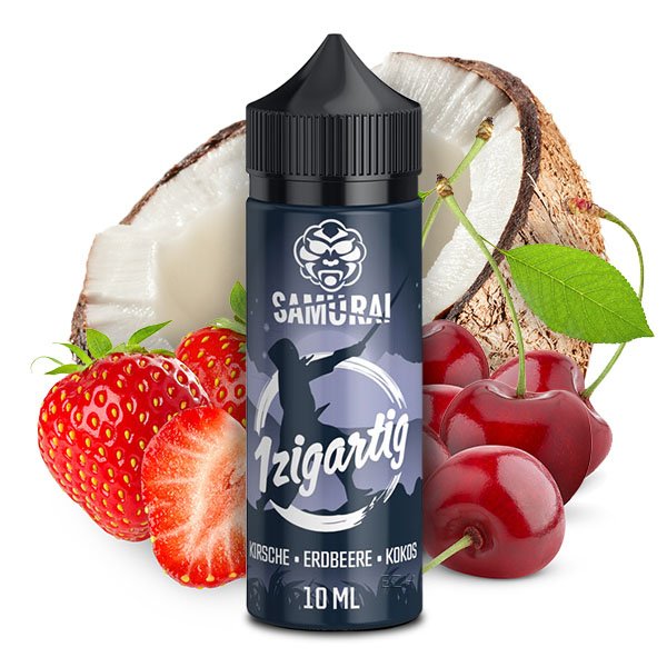 Samurai Vaping 1zigartig Kirsche Erdbeere Kokos 10ml Aroma